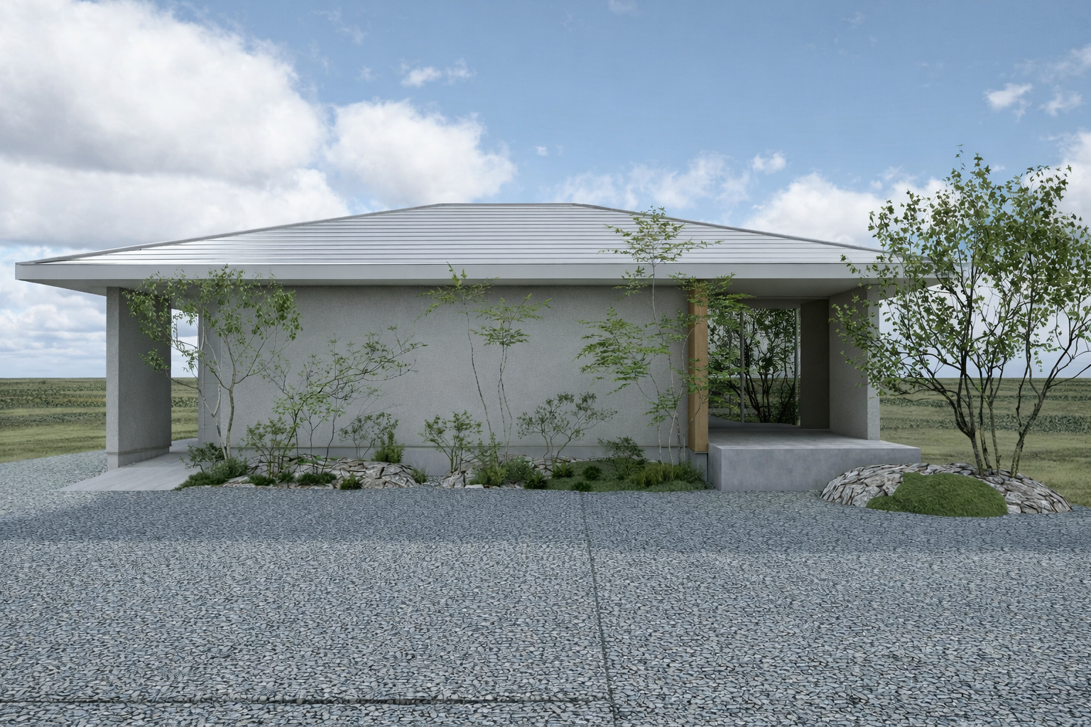 大きな寄棟屋根のある家 | 2027年3月完成予定 | 木田郡三木町